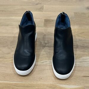 Dr. Scholl's Madison Hi Wedge Sneaker Booties Black Faux Leather